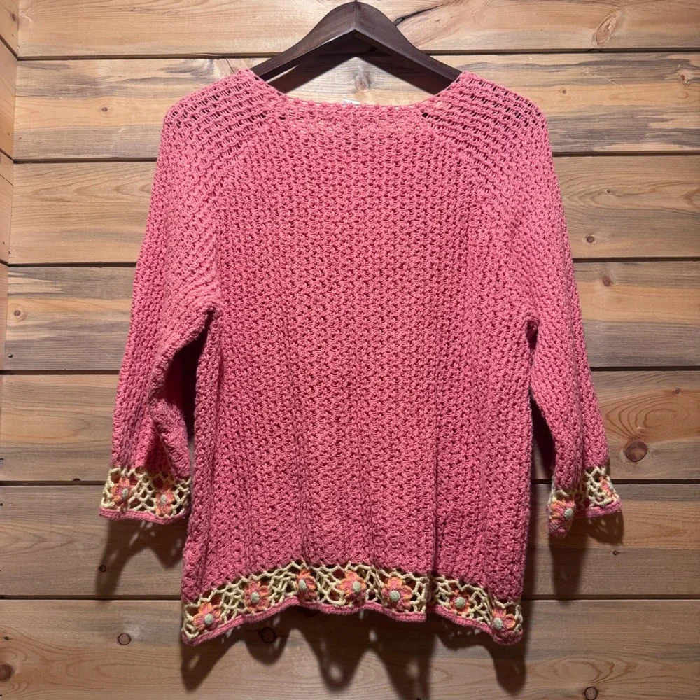 Christopher & Banks pink crochet